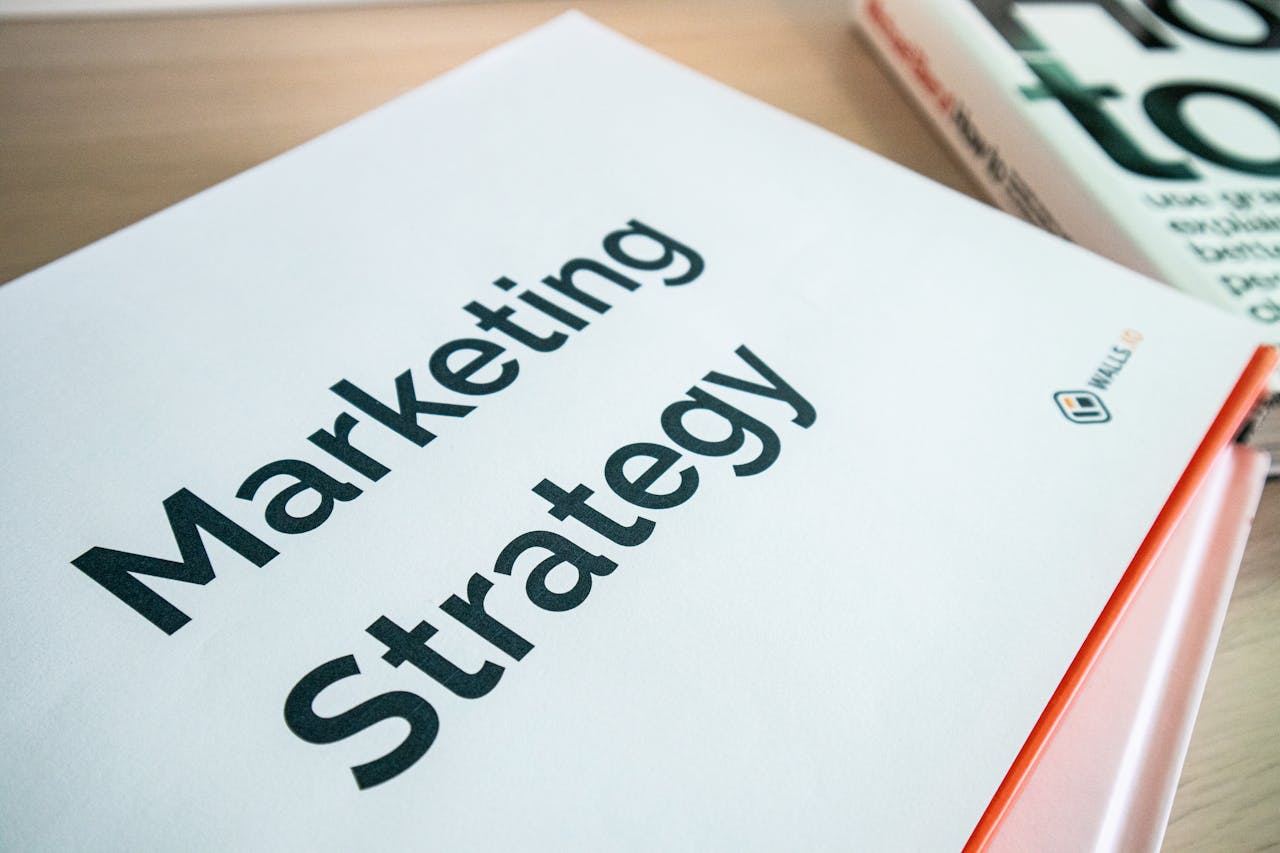 about-02 Close-up of a marketing strategy document on a desk, ideal for business content.